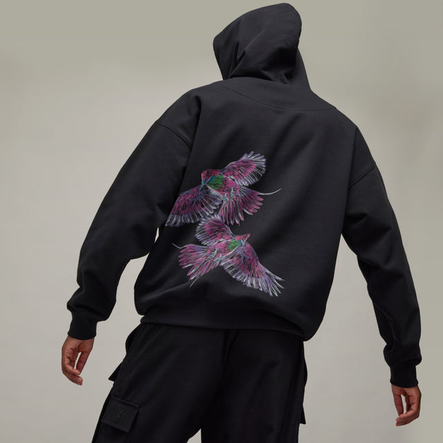 Y-3 GRAPHIC HOODIE BLACK