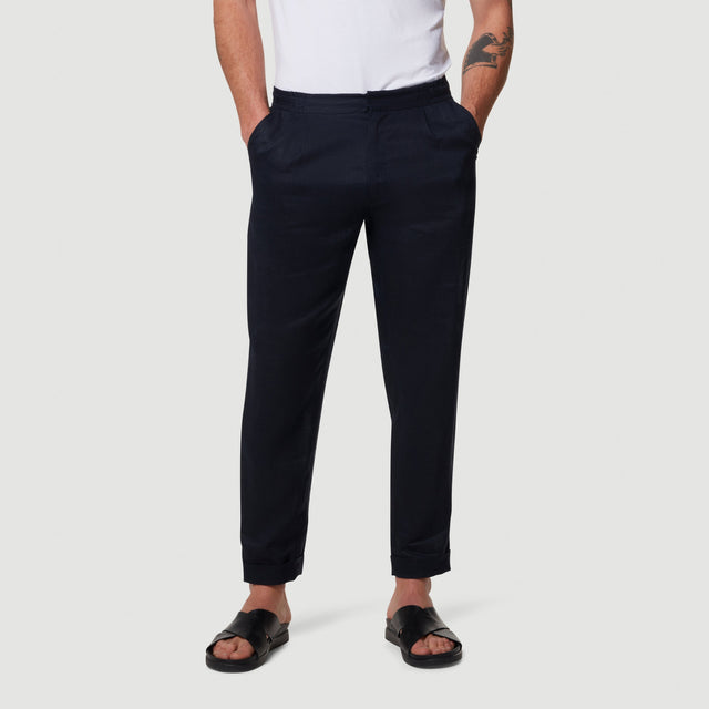 CHÉ STUDIOS LINEN TROUSER NAVY - Hombre Amsterdam