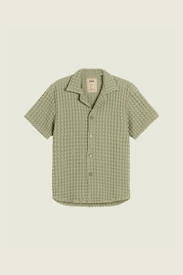 OAS WAFFLE SHIRT DUSTY GREEN - Hombre Amsterdam