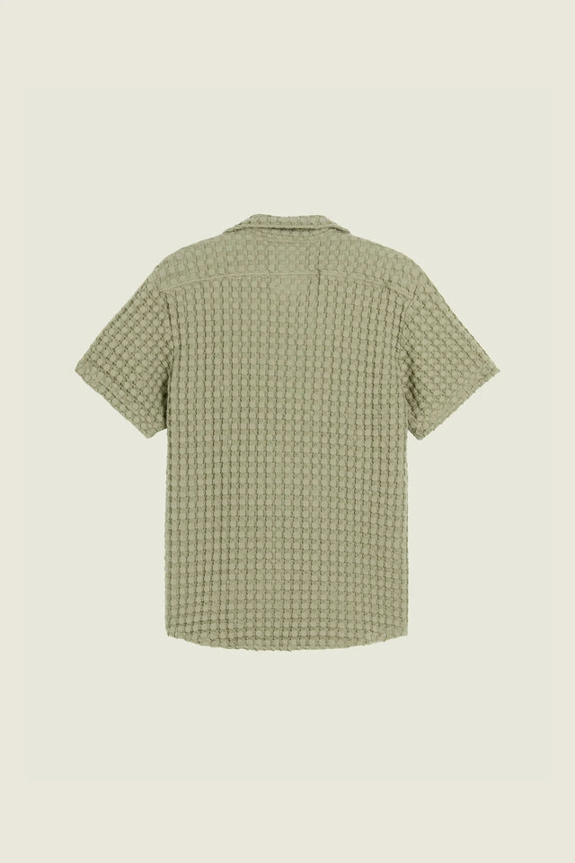 OAS WAFFLE SHIRT DUSTY GREEN - Hombre Amsterdam