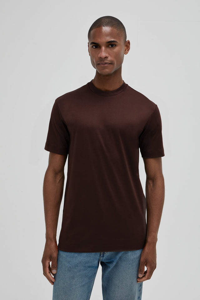 VALENZA INTERLOCK SUPIMA T - SHIRT EBONY BROWN - Hombre Amsterdam