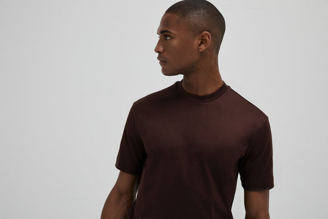 VALENZA INTERLOCK SUPIMA T - SHIRT EBONY BROWN - Hombre Amsterdam