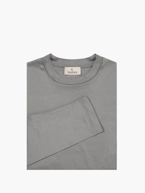 VALENZA INTERLOCK SUPIMA T - SHIRT LONG SLEEVES GREY - Hombre Amsterdam