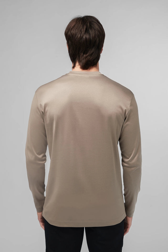 VALENZA INTERLOCK SUPIMA T - SHIRT LONG SLEEVES LEAD GREY - Hombre Amsterdam