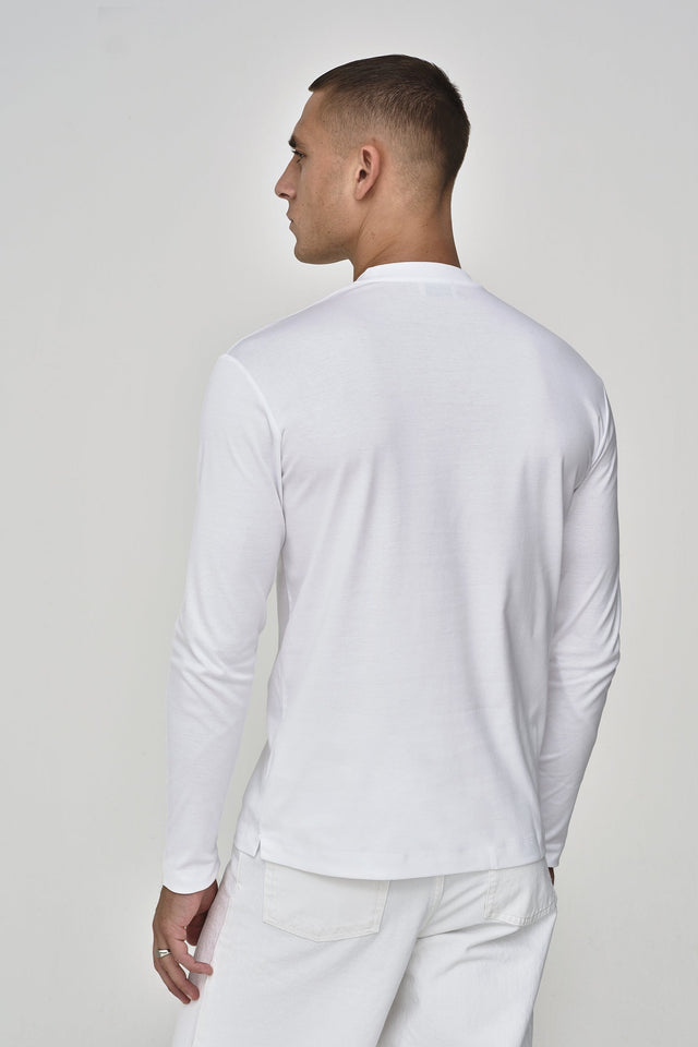 VALENZA INTERLOCK SUPIMA T - SHIRT LONG SLEEVES WHITE - Hombre Amsterdam