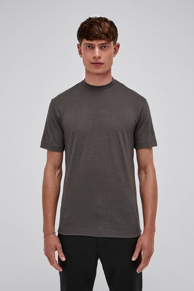 VALENZA JERSEY MERINO T - SHIRT TAUPE - Hombre Amsterdam