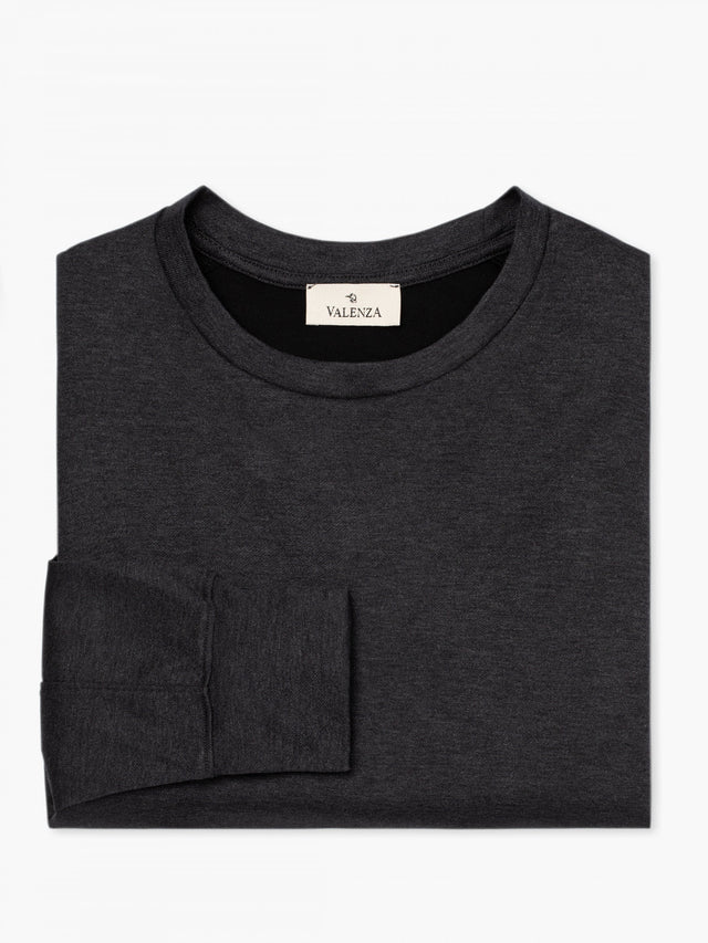 VALENZA SILK BLEND CREW - NECK SWEAT GREY - Hombre Amsterdam