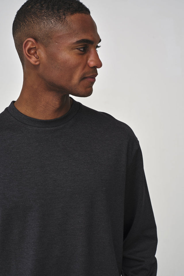 VALENZA SILK BLEND CREW - NECK SWEAT GREY - Hombre Amsterdam