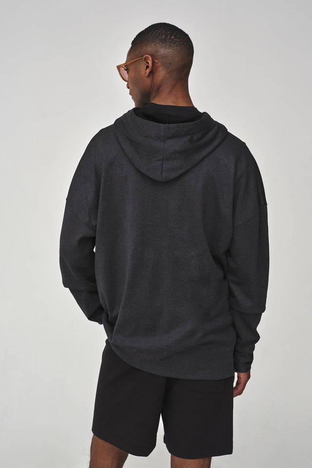 VALENZA SILK BLEND HOODED SWEAT GREY - Hombre Amsterdam