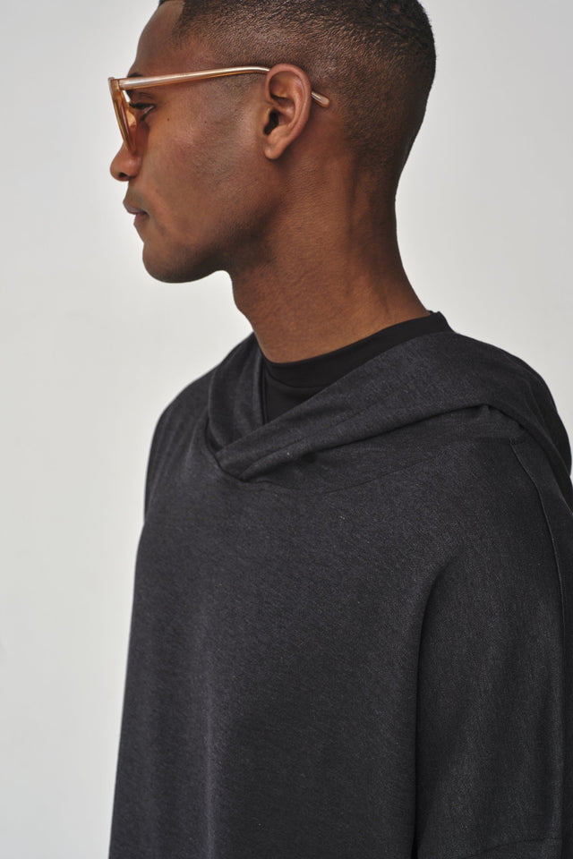 VALENZA SILK BLEND HOODED SWEAT GREY - Hombre Amsterdam