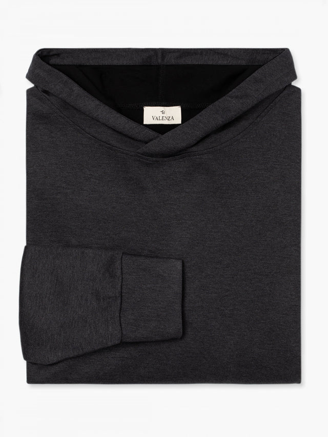 VALENZA SILK BLEND HOODED SWEAT GREY - Hombre Amsterdam