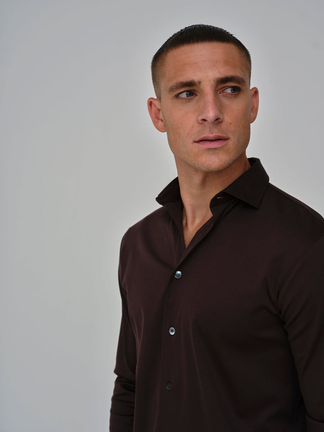 VALENZA SUPIMA SHIRT LONG SLEEVE EBONY - Hombre Amsterdam