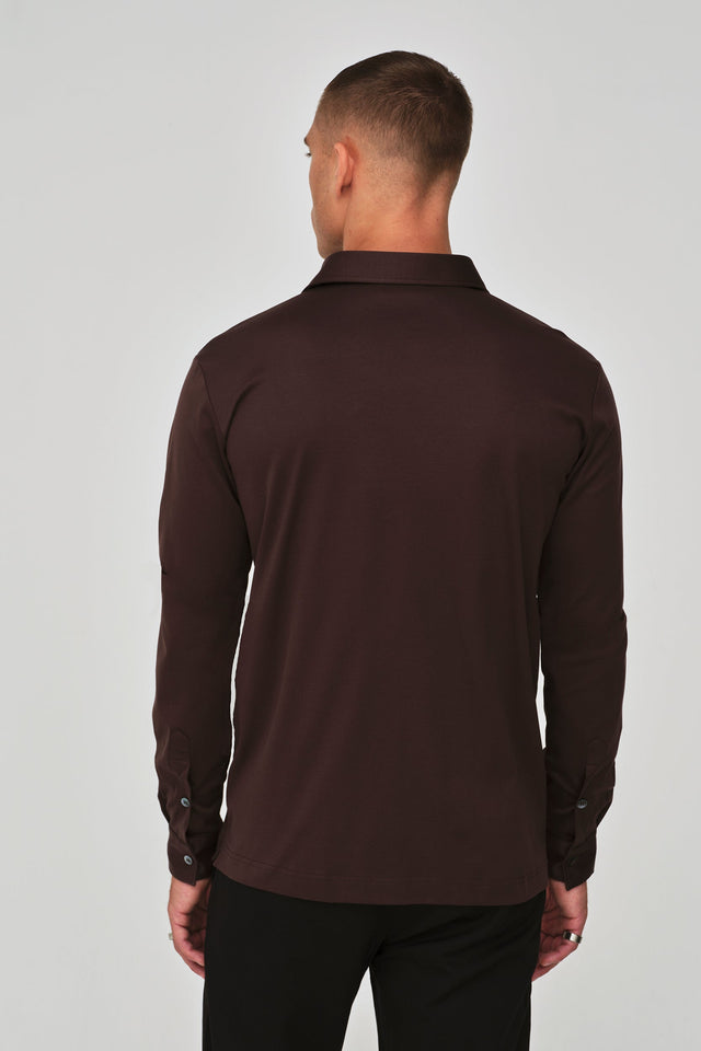 VALENZA SUPIMA SHIRT LONG SLEEVE EBONY - Hombre Amsterdam