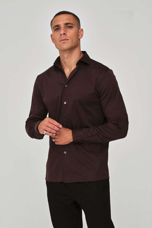 VALENZA SUPIMA SHIRT LONG SLEEVE EBONY - Hombre Amsterdam