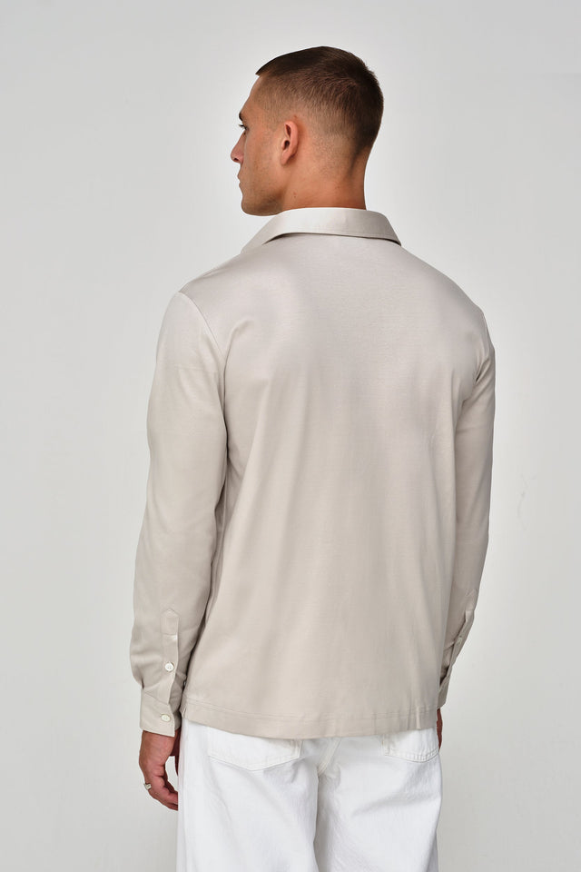 VALENZA SUPIMA SHIRT LONG SLEEVE PEARL GREY - Hombre Amsterdam