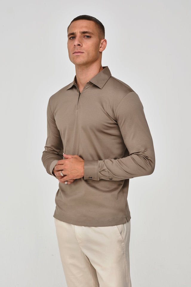 VALENZA SUPIMA ZIP POLO LONG SLEEVE - Hombre Amsterdam