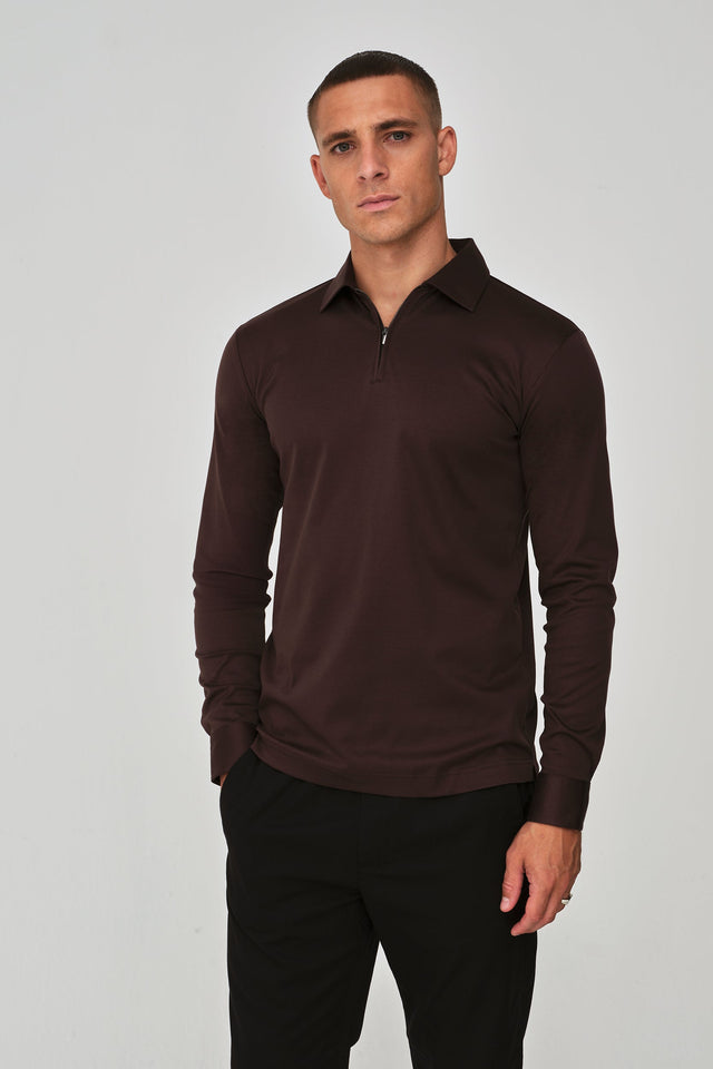 VALENZA SUPIMA ZIP POLO LONG SLEEVE - Hombre Amsterdam