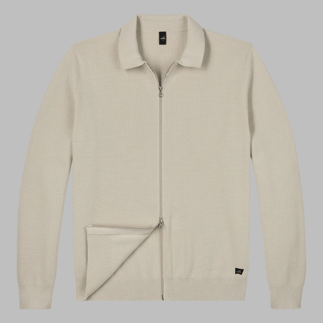 WAHTS FULL ZIP PULLOVER WHITE SAND - Hombre Amsterdam